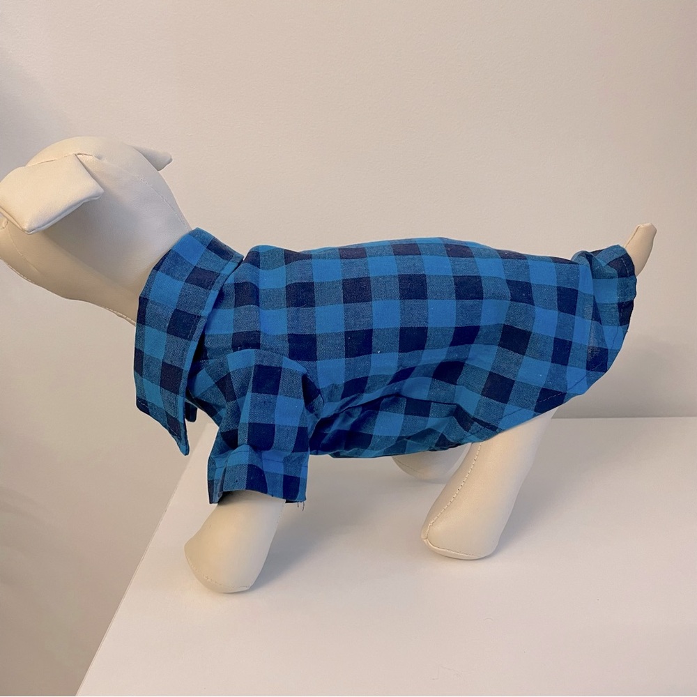 💗 NWOT Dog Blue Gingham Shirt